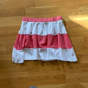 Couture Mini Skirt Stripe Coral White